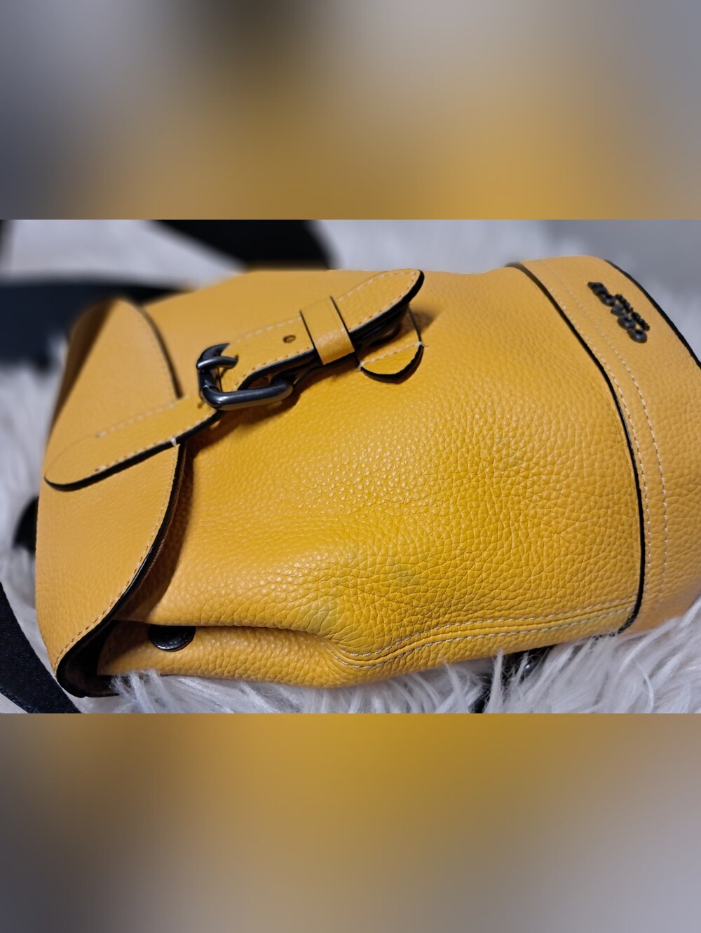 Coach Hudson Small Pack in Canary Yellow Pebble Leather NWT - Picture 10 of 14